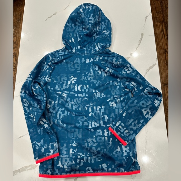 Under Armour ColdGear Loose Hoodie Blue with Pink Trim Size YL - Picture 7 of 7